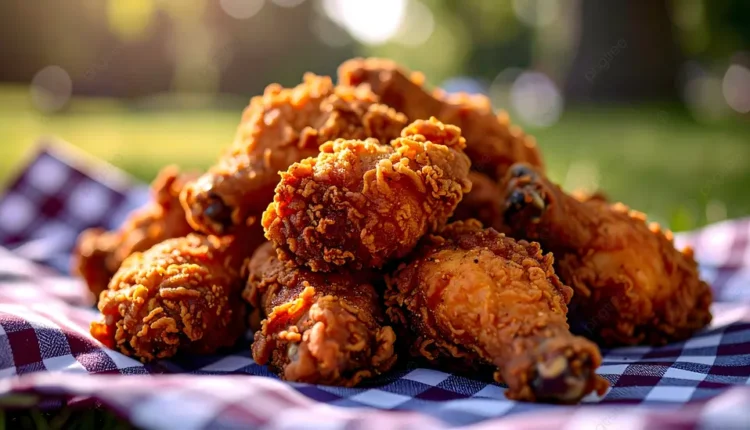 pngtree-a-mouthwatering-pile-of-golden-brown-fried-chicken-sits-atop-checkered-image_17701552